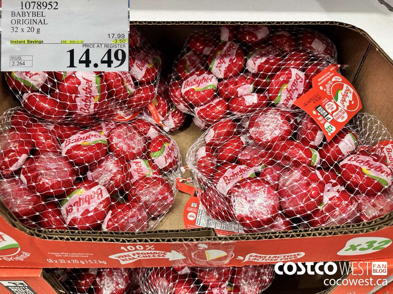 1078952 BABYBEL ORIGINAL 32 X 20G ($3.50 INSTANT SAVINGS EXPIRES ON 2024-11-10) $14.49