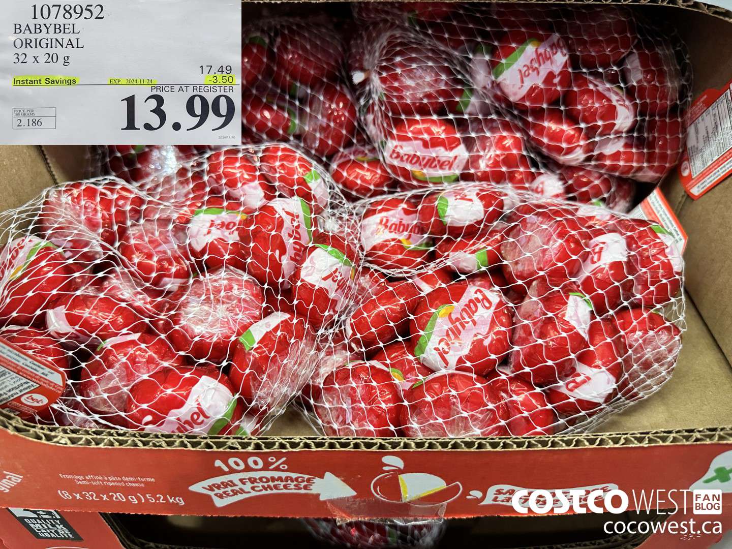 1078952 BABYBEL ORIGINAL 32 X 20G ($3.50 INSTANT SAVINGS EXPIRES ON 2024-11-24) $13.99