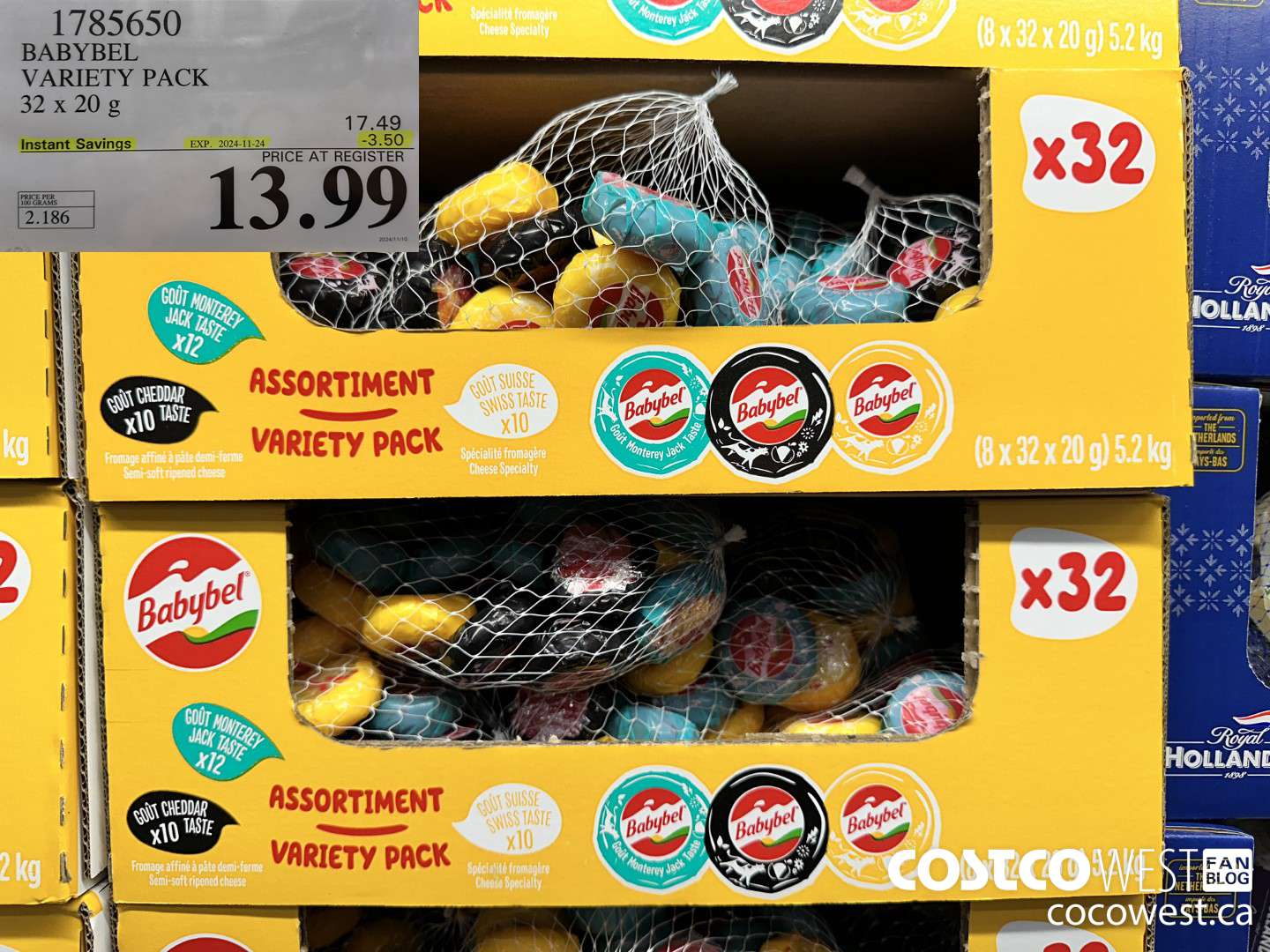 1785650 BABYBEL VARIETY PACK 32 x 20 g ($3.50 INSTANT SAVINGS EXPIRES ON 2024-11-24) $13.99