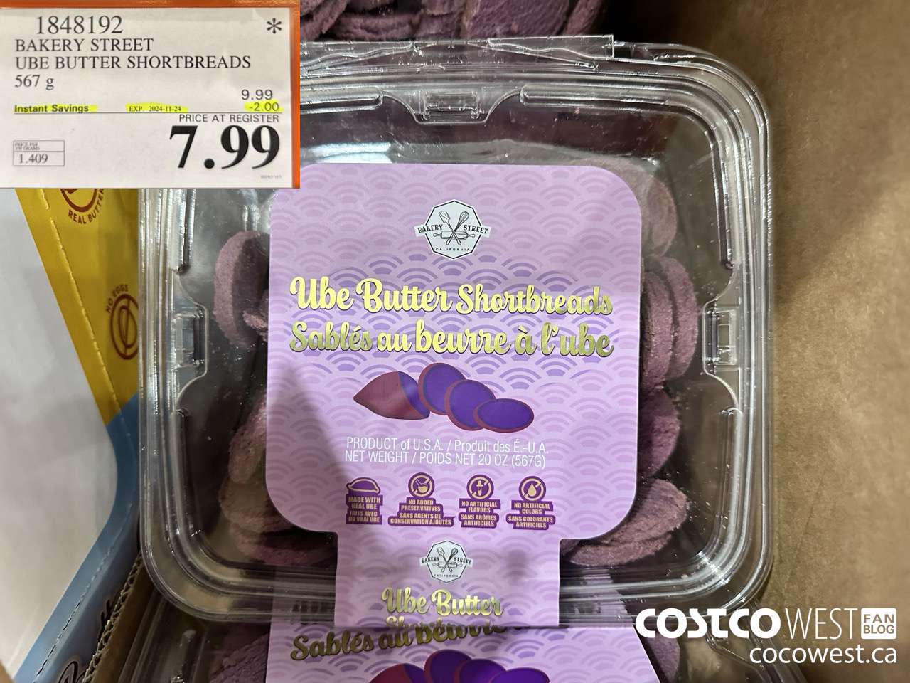 1848192 BAKERY STREET UBE BUTTER SHORTBREADS ($2.00 INSTANT SAVINGS EXPIRES ON 2024-11-24) $7.99