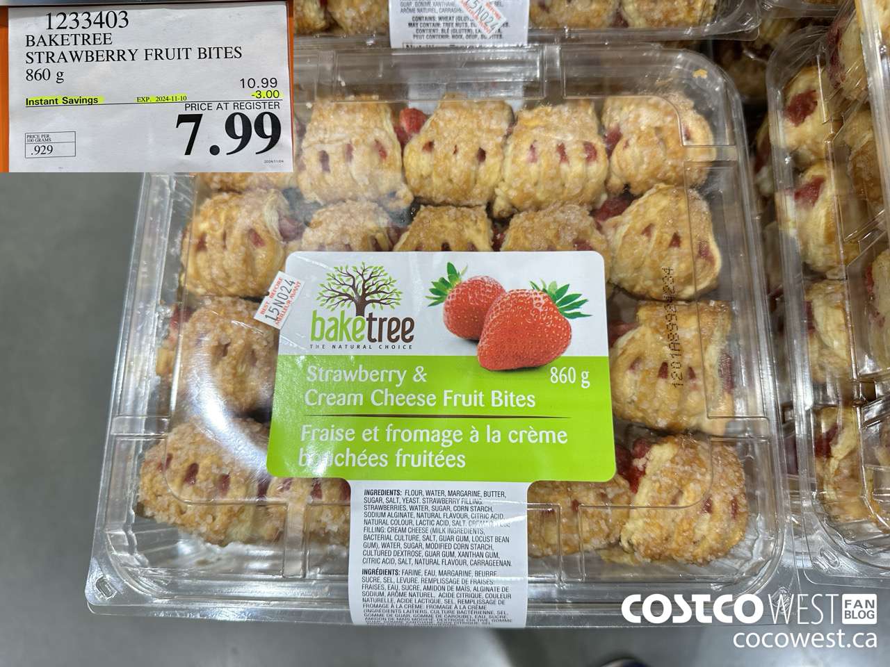 1233403 BAKETREE FRUIT BITES 40 PIECES 860 G ($3.00 INSTANT SAVINGS EXPIRES ON 2024-11-10) $7.99