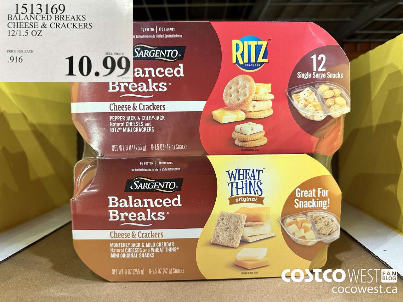 1513169 BALANCED BREAKS CHEESE & CRACKERS 12/1.5 OZ $10.99