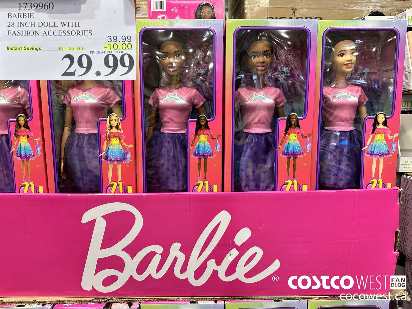 1739960 BARBIE 28 INCH DOLL WITH FASHION ACCESSORIES ($10.00 INSTANT SAVINGS EXPIRES ON 2024-11-24) $29.99