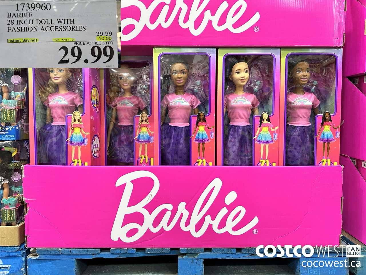 1739960 BARBIE 28 INCH DOLL WITH FASHION ACCESSORIES ($10.00 INSTANT SAVINGS EXPIRES ON 2024-11-24) $29.99