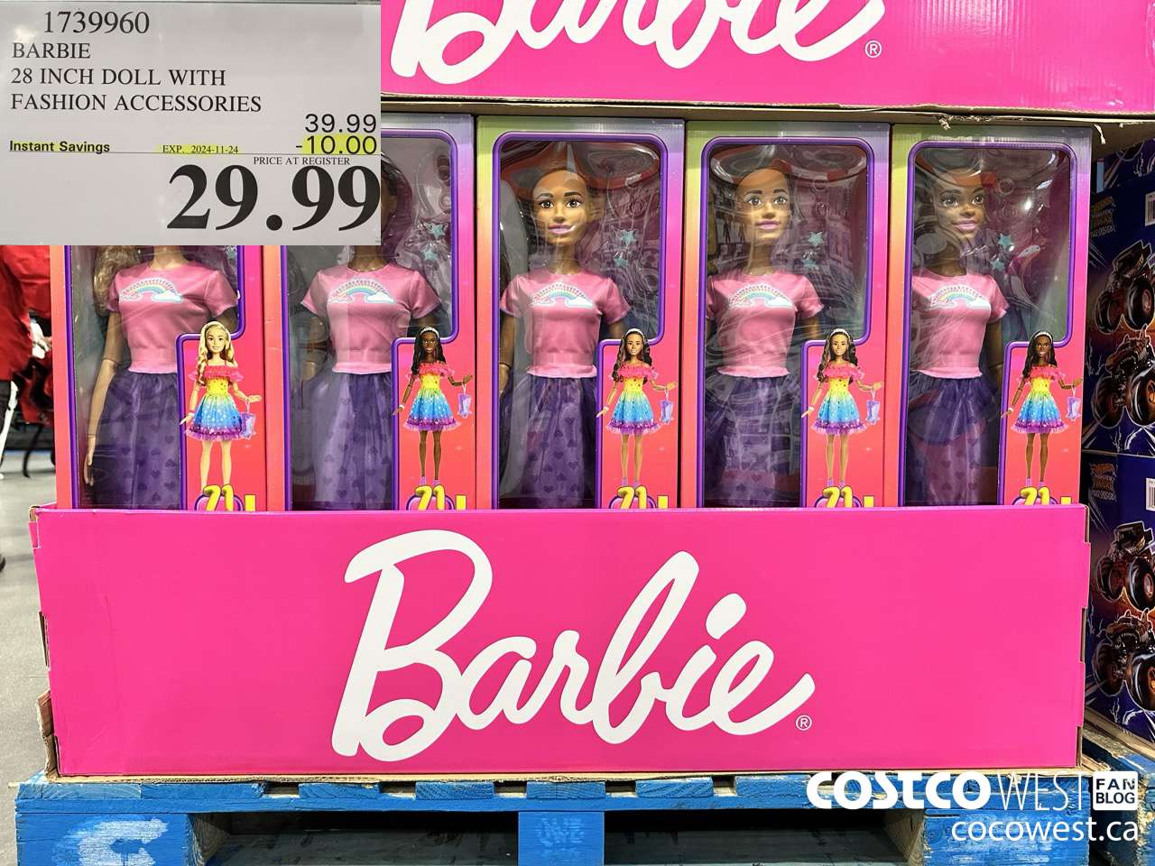 1739960 BARBIE 28 INCH DOLL WITH FASHION ACCESSORIES ($10.00 INSTANT SAVINGS EXPIRES ON 2024-11-24) $29.99