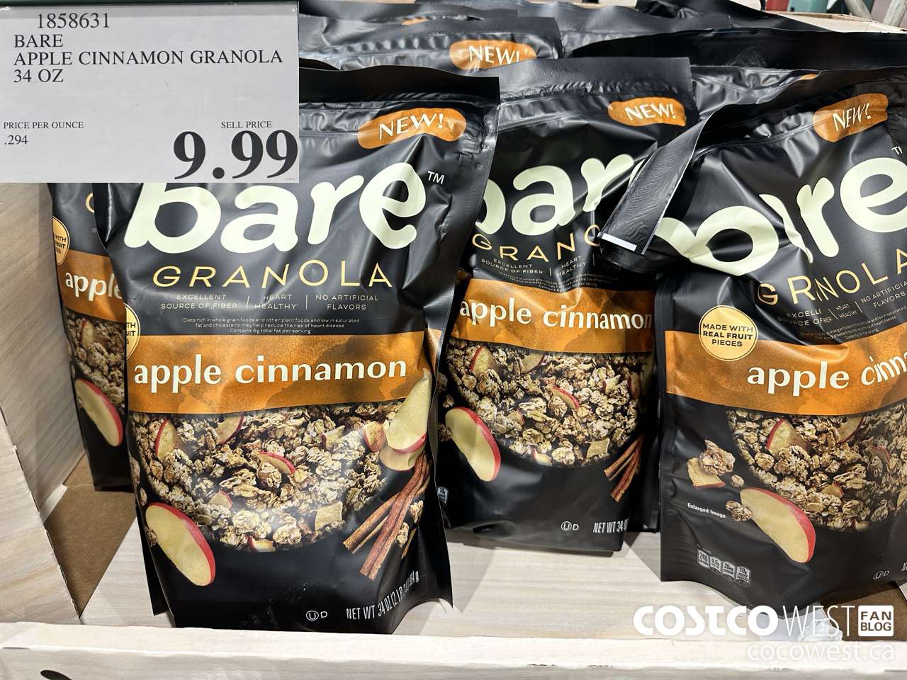 1858631 BARE APPLE CINNAMON GRANOLA 34 OZ $9.99