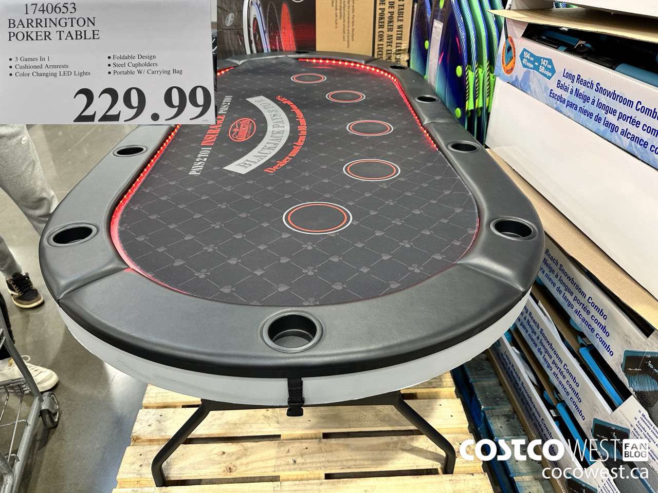 1740653 BARRINGTON POKER TABLE $229.99