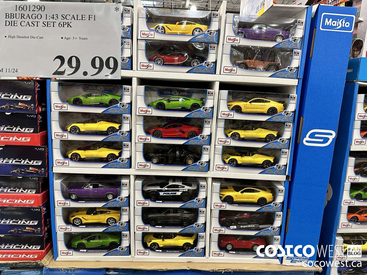 1601290 BBURAGO 1:43 SCALE F1 DIE CAST SET 6PK $29.99