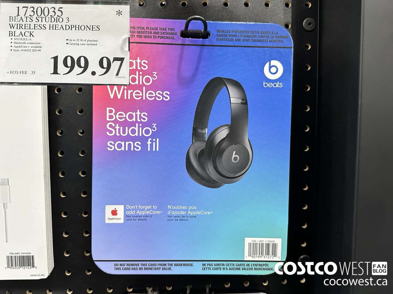 1730035 BEATS STUDIO 3 WIRELESS HEADPHONES BLACK $199.97
