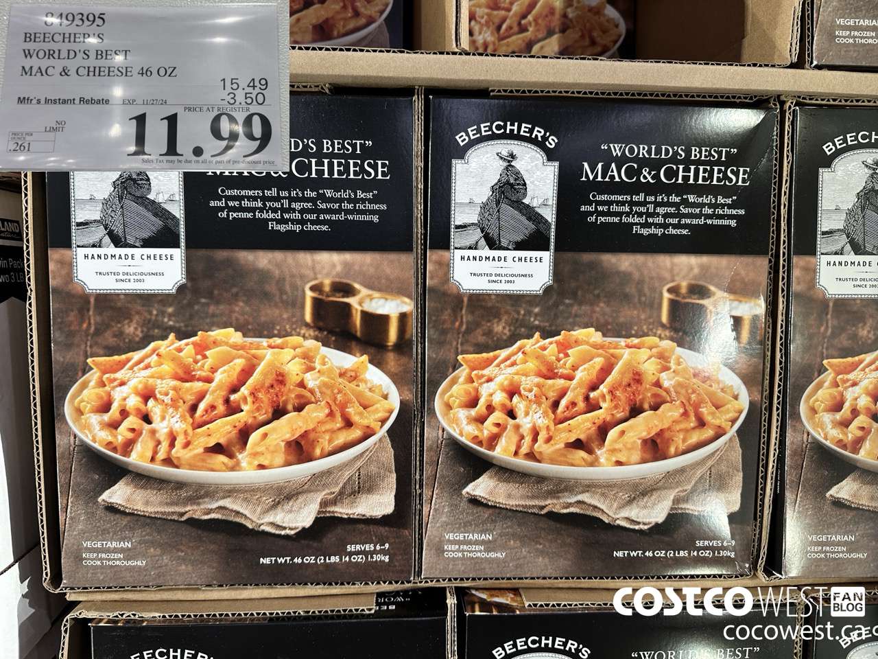 819395 BEECHER'S WORLD'S BEST MAC & CHEESE 46OZ ($3.50 INSTANT SAVINGS EXPIRES ON 2024-11-27) $11.99