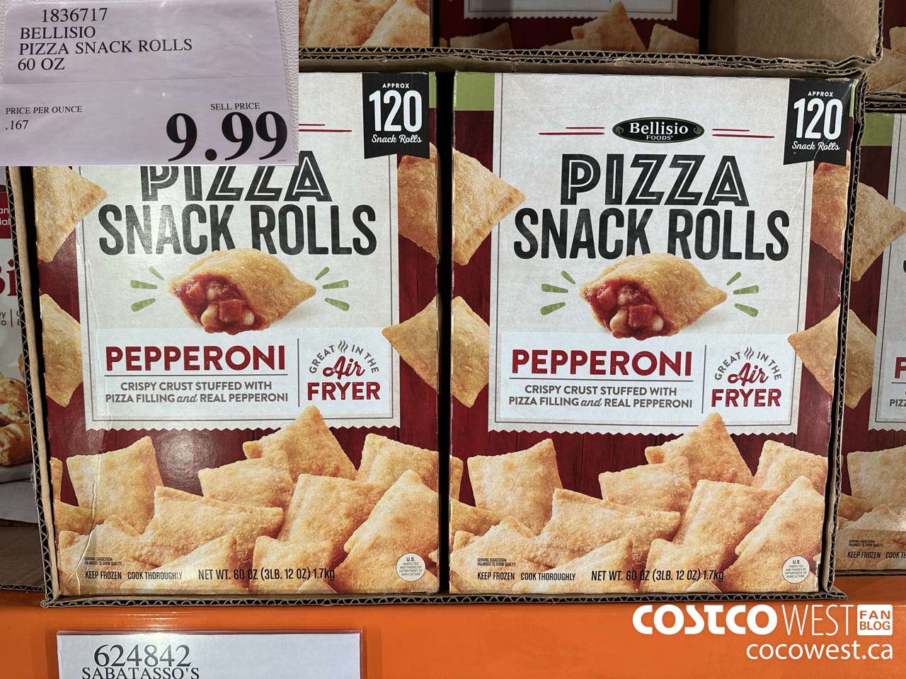 1836717 BELLISIO PIZZA SNACK ROLLS 60 OZ $9.99