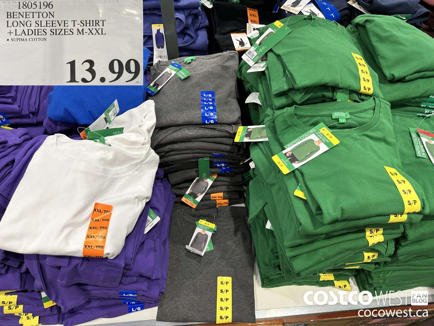 1805196 BENETTON LONG SLEEVE T-SHIRT LADIES SIZES M-XXL $13.99