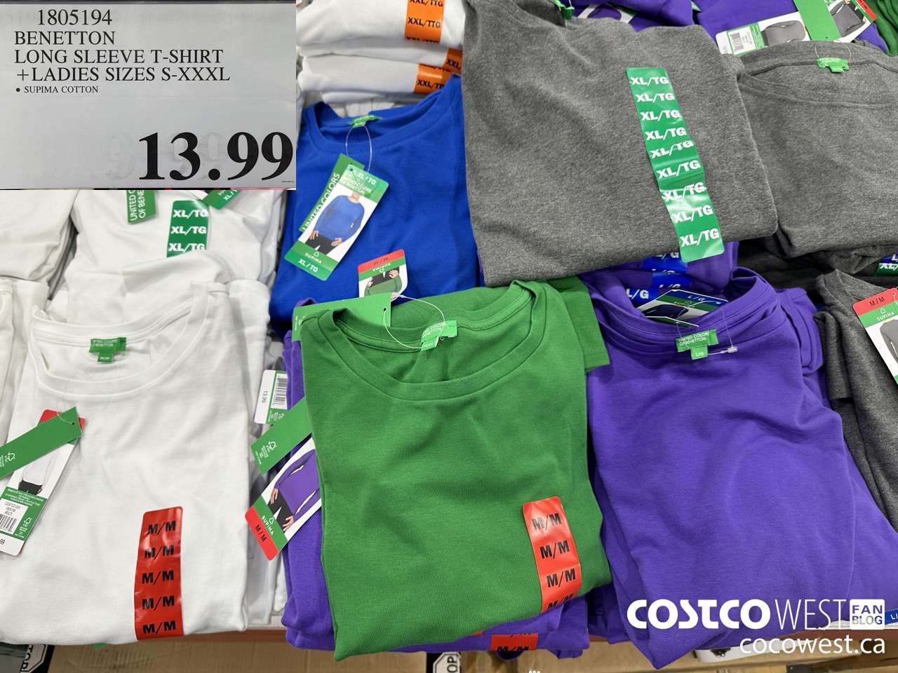 1805194 BENETTON LONG SLEEVE T-SHIRT LADIES SIZES S-XXXL $13.99