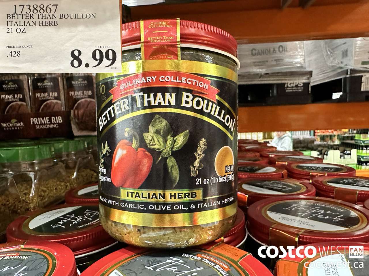 1738867 BETTER THAN BOUILLON ITALIAN HERB 21 OZ $8.99