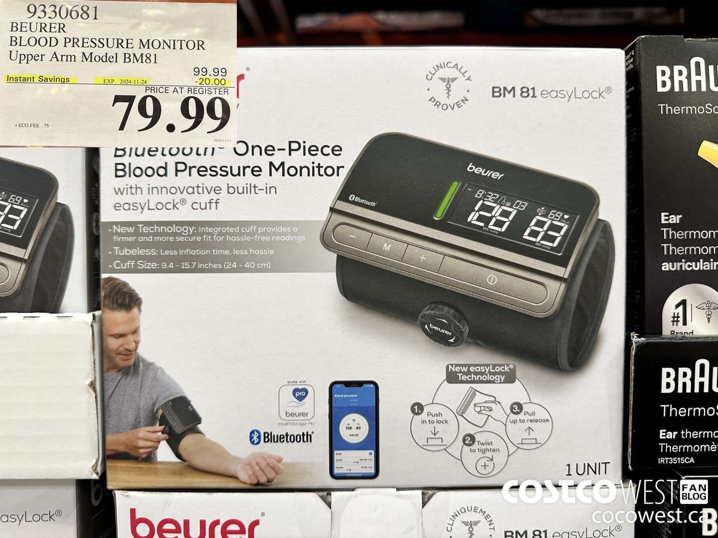 9330681 BEURER BLOOD PRESSURE MONITOR UPPER ARM MODEL BM81 ($20.00 INSTANT SAVINGS EXPIRES ON 2024-11-24) $79.99