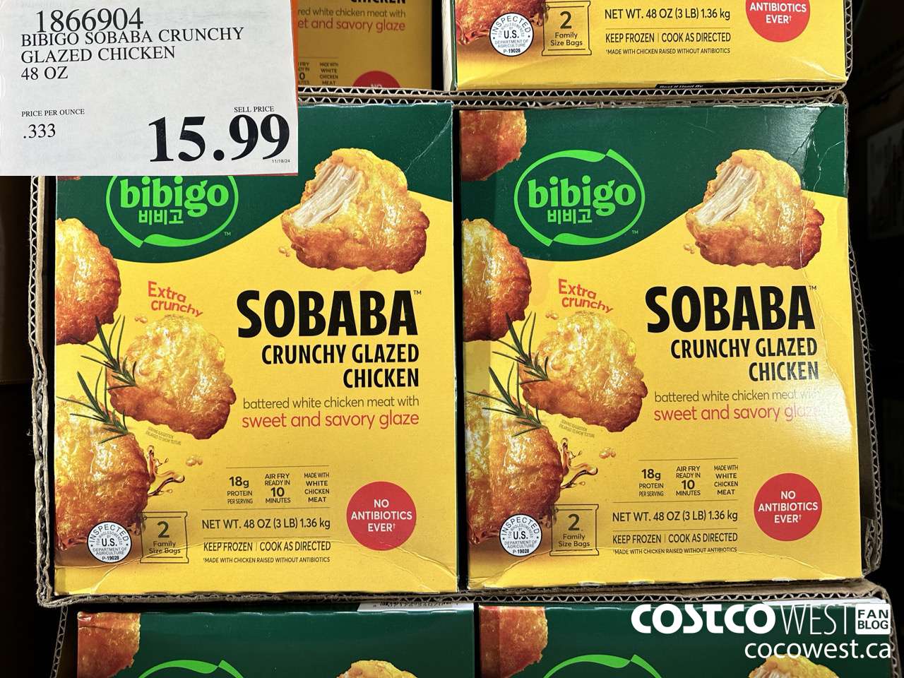 1866904 BIBIGO SOBABA CRUNCY GLAZED CHICKEN 48 OZ $15.99