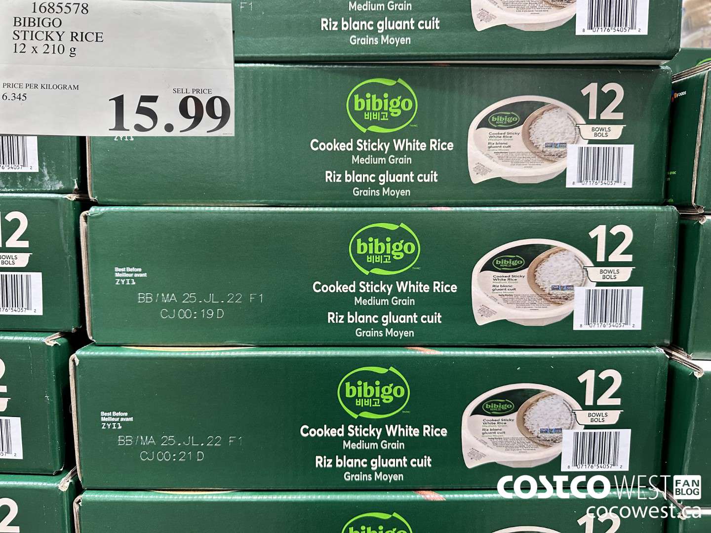 1685578 BIBIGO STICKY WHITE RICE 12/7.4 OZ $15.99