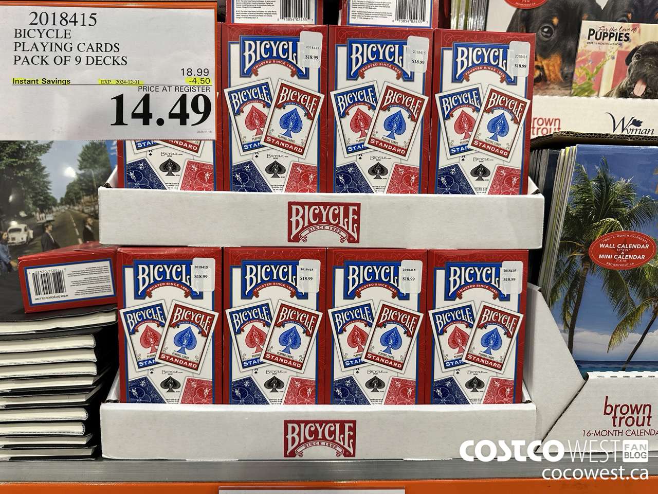 2018415 BICYCLE PLAYING CARDS PACK OF 9 DECKS ($4.50 INSTANT SAVINGS EXPIRES ON 2024-12-01) $14.49