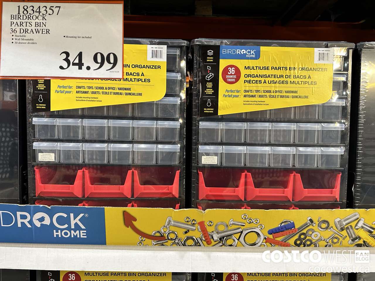 1834357 BIRDROCK PARTS BIN 36 DRAWER $34.99