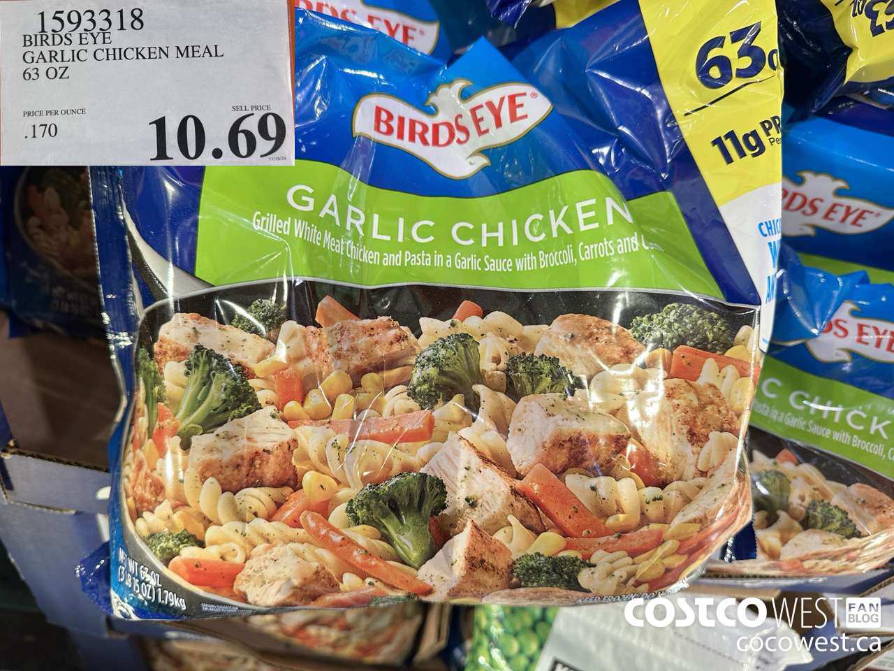 1593318 BIRDS EYE GARLIC CHICKEN MEAL 63 OZ $10.69