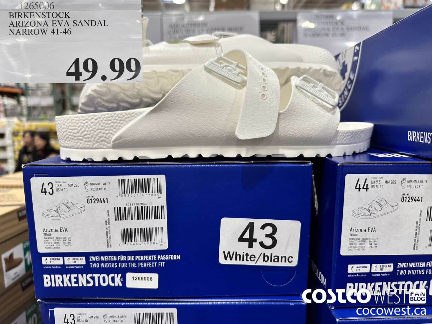 1265006 BIRKENSTOCK ARIZONA EVA SANDAL NARROW 41-46 $49.99