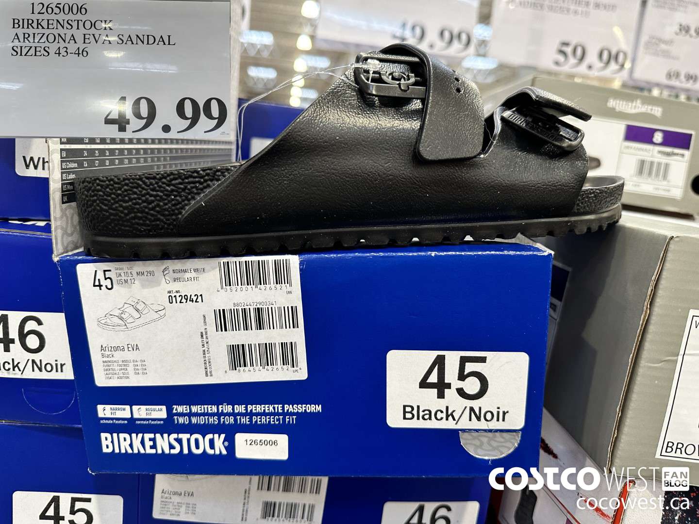1265006 BIRKENSTOCK ARIZONA EVA SANDAL NARROW 41-46 $49.99