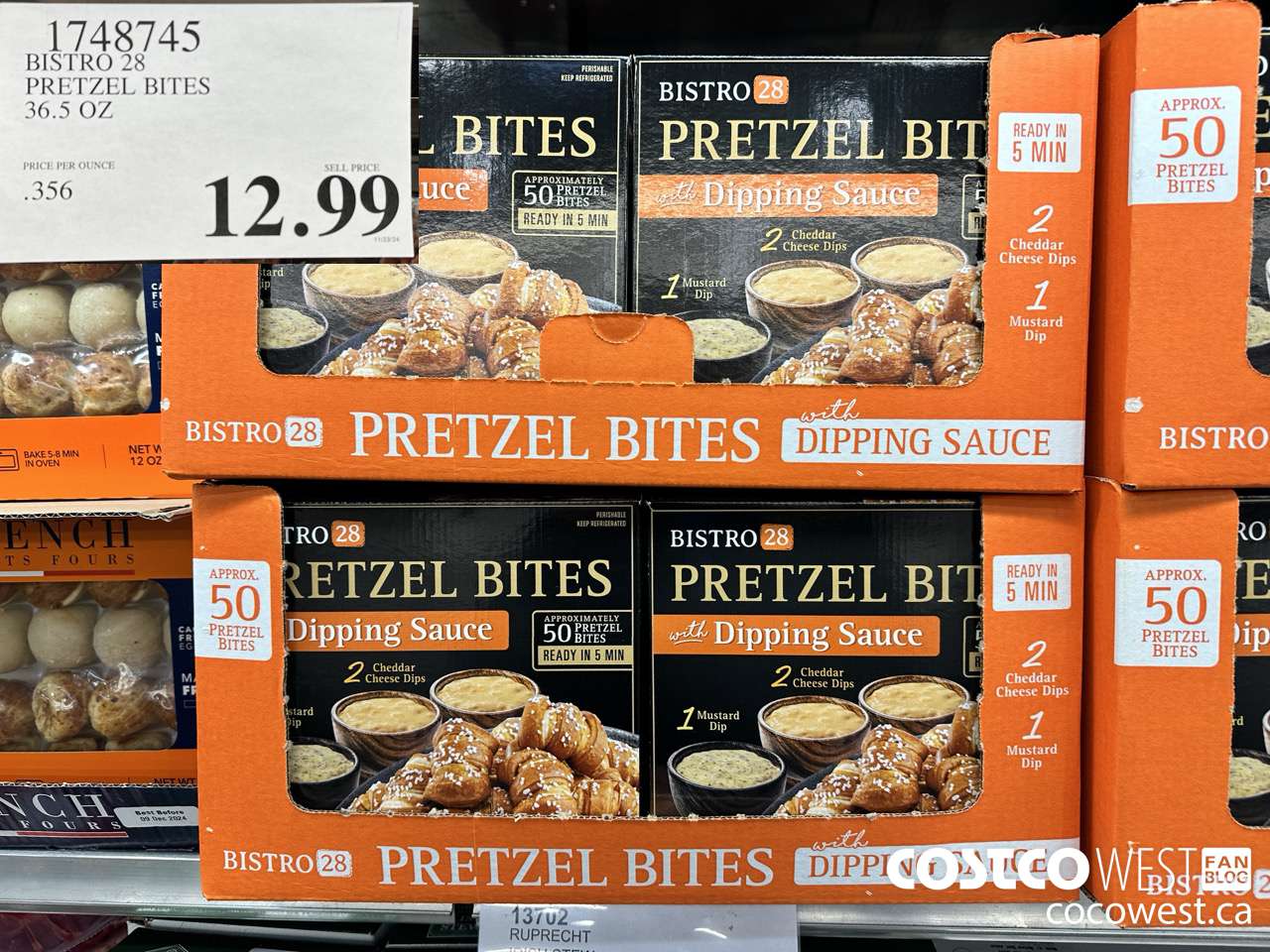 1748745 BISTRO 28 PRETZEL BITES 36.5 OZ $12.99