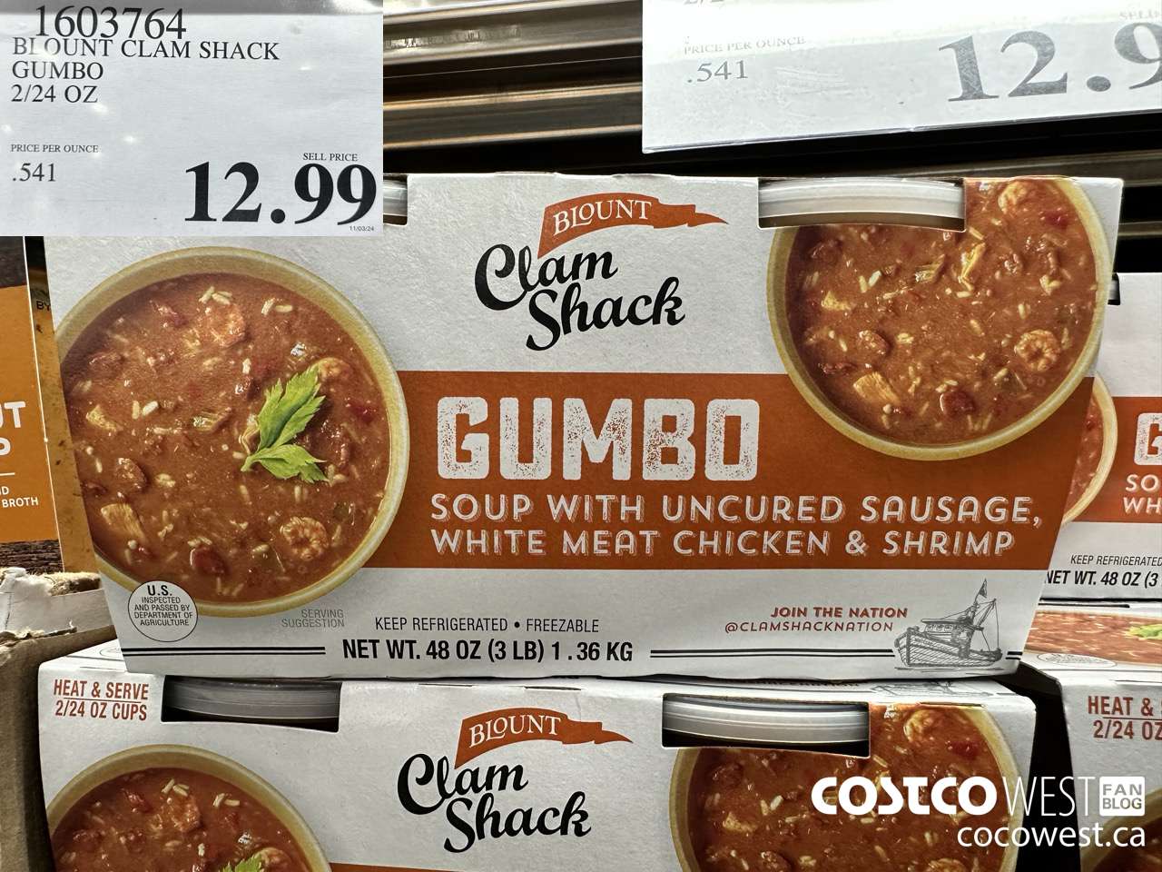 1603764 BLOUNT CLAM SHACK GUMBO 2/24 OZ $12.99