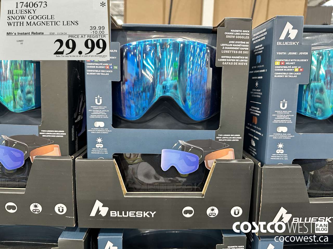 1740673 BLUESKY SNOW GOGGLE WITH MAGNETIC LENS ($10.00 INSTANT SAVINGS EXPIRES ON 2024-11-24) $29.99