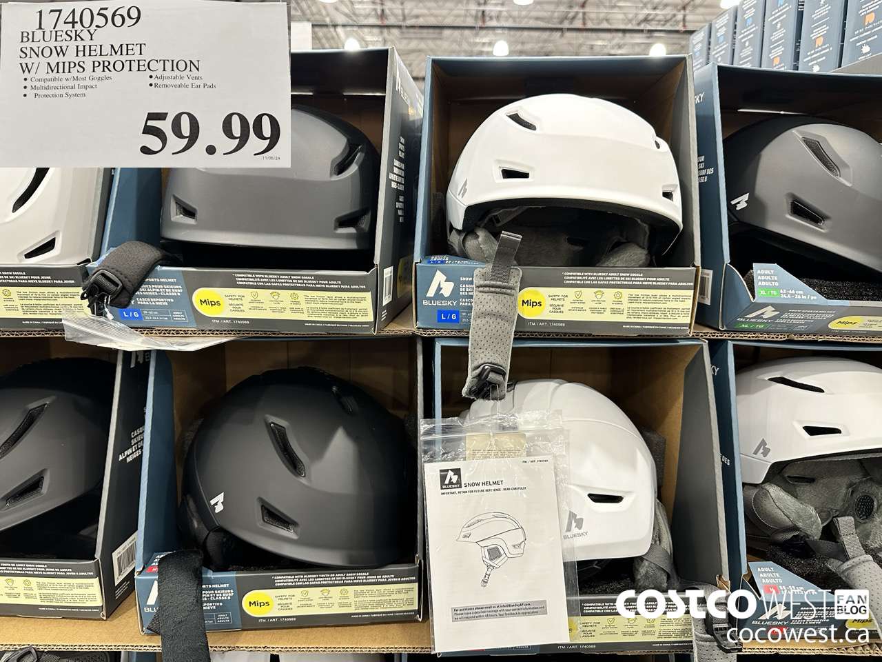 1740569 BLUESKY SNOW HELMET W/ MIPS PROTECTION $59.99