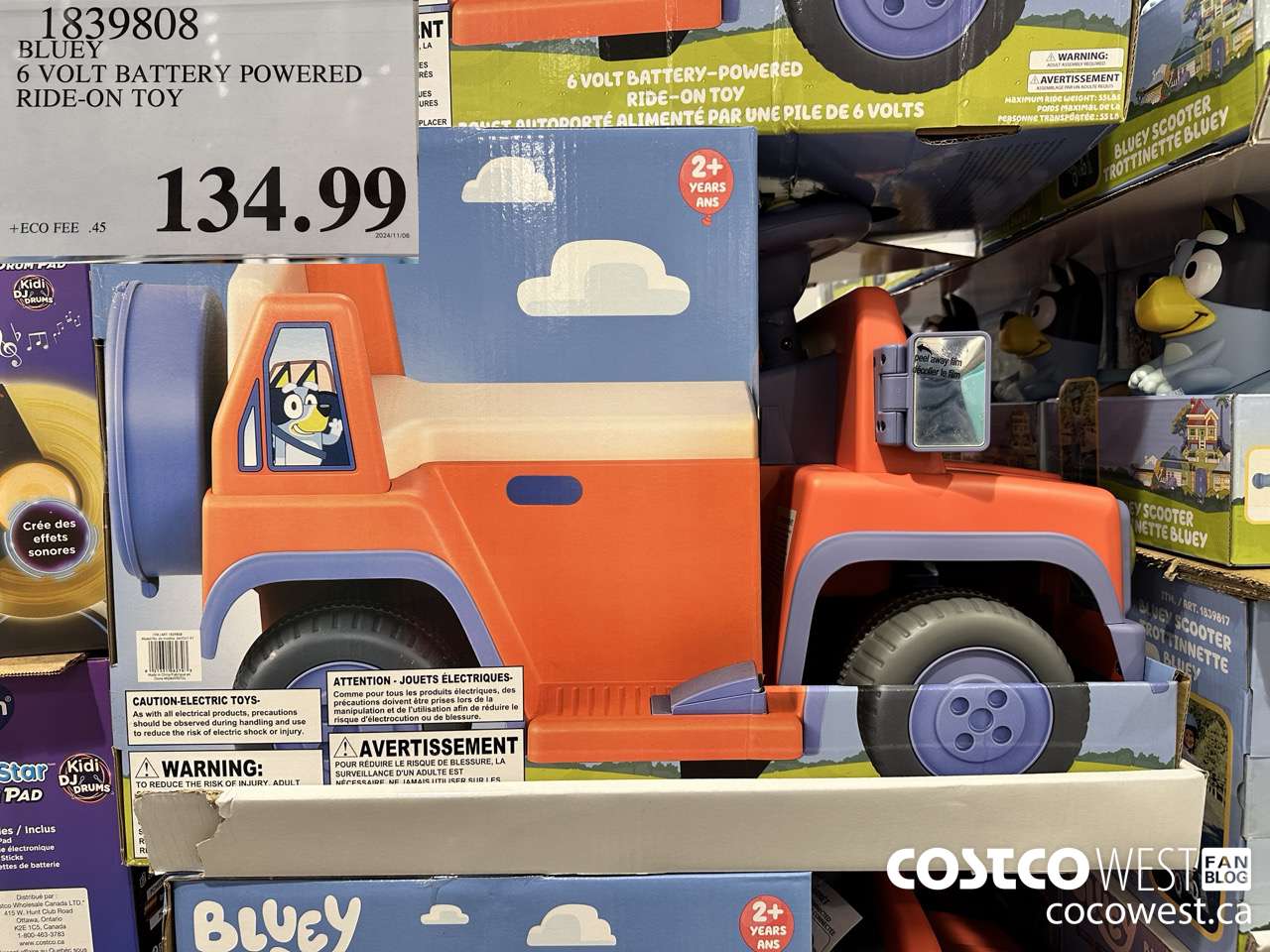 1839808 BLUEY 6 VOLT BATTERY POWERED RIDE-ON TOY $134.99