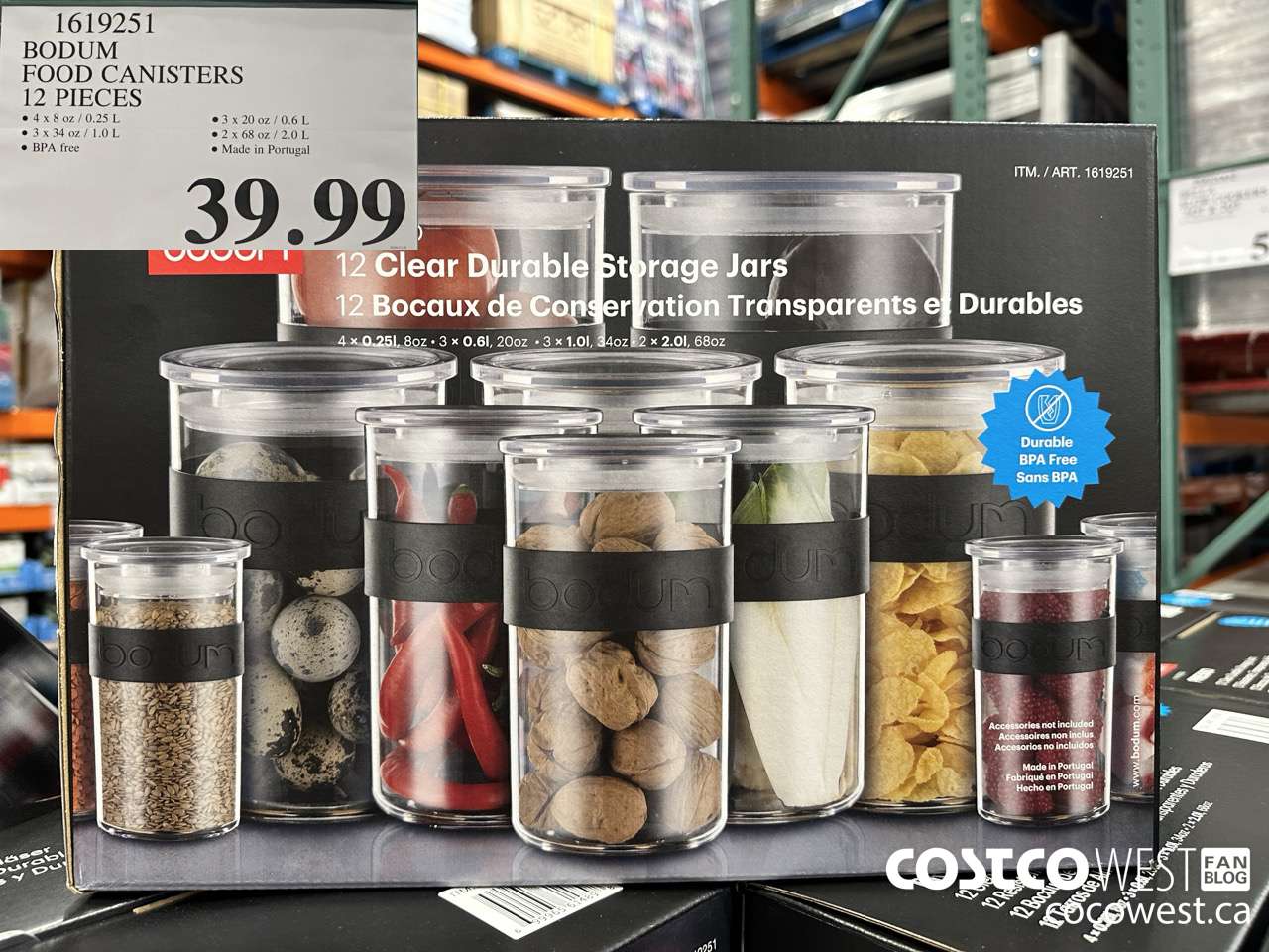 1619251 BODUM FOOD CANISTERS 12 PIECES $39.99
