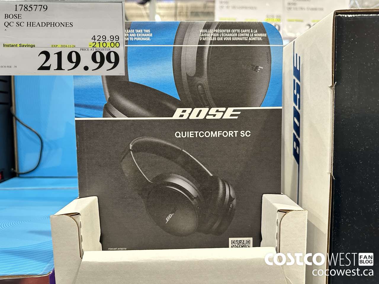 1785779 BOSE QUIET COMFORT OVER-THE-EAR WIRELESS HEADPHONES ($210.00 INSTANT SAVINGS EXPIRES ON 2024-11-24) $219.99