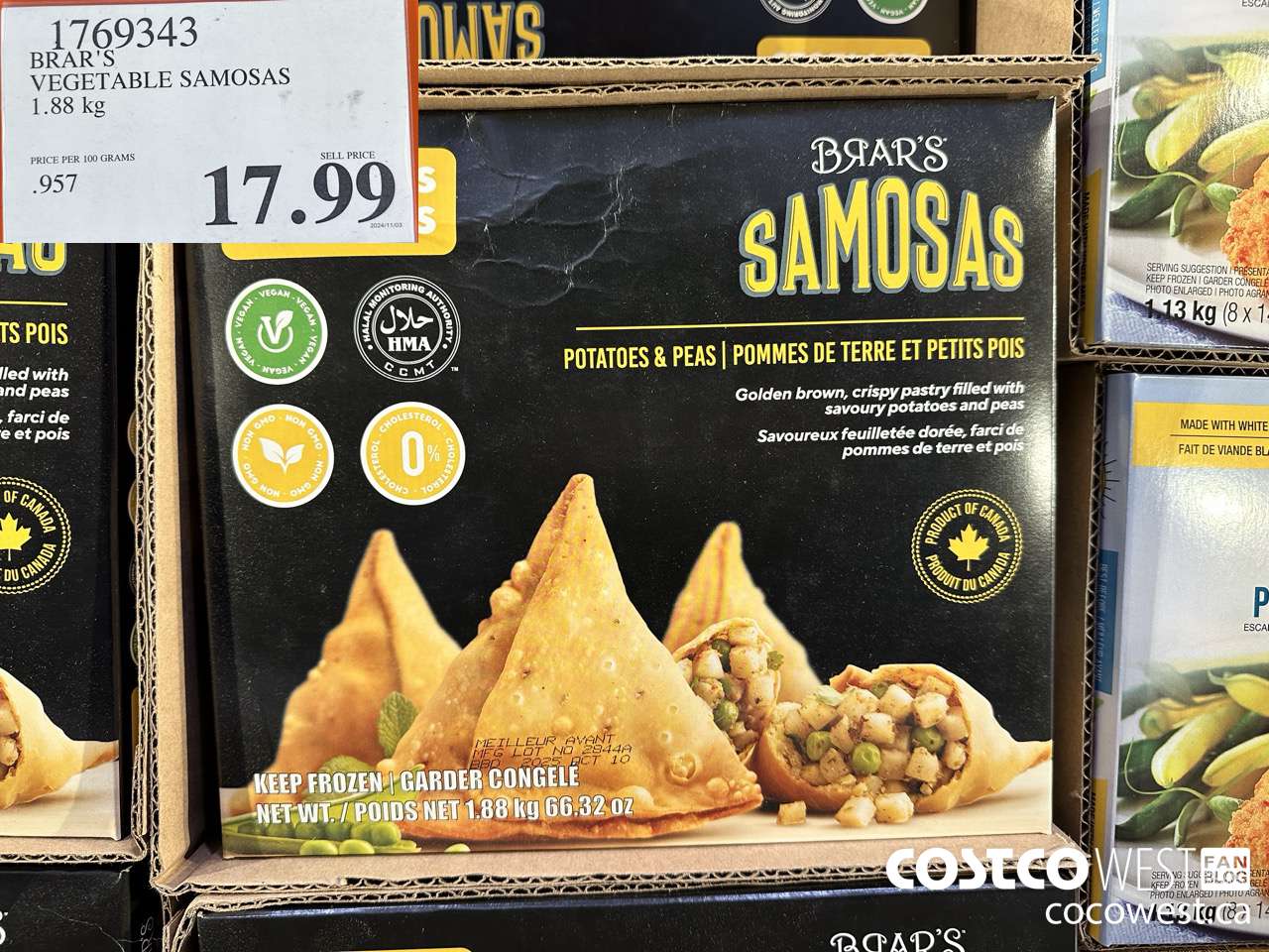 1769343 BRAR'S VEGETABLE SAMOSAS 1.88KG $17.99