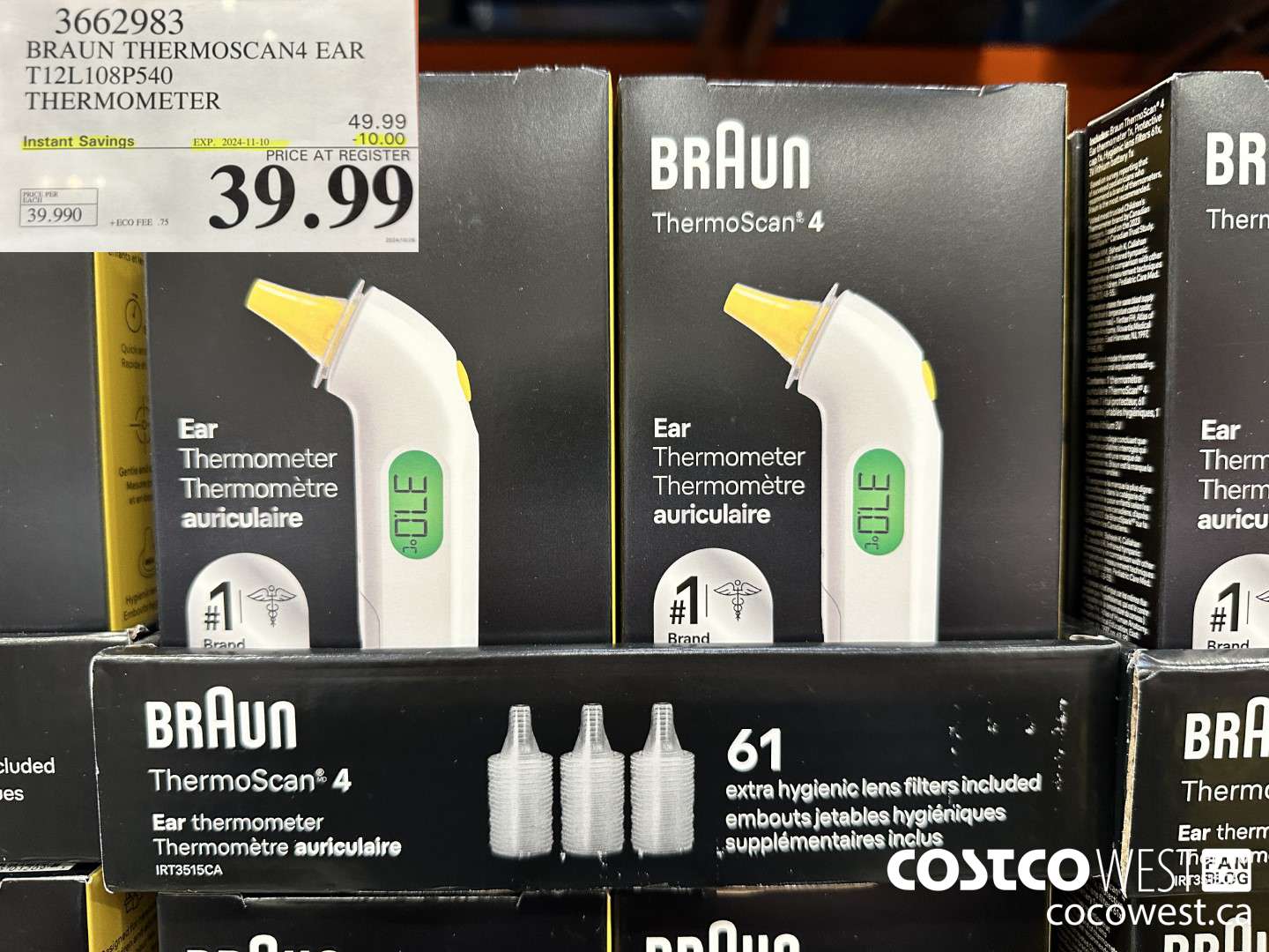 3662983 BRAUN THERMOSCAN4 EAR T12108P540 THERMOMETER ($10.00 INSTANT SAVINGS EXPIRES ON 2024-11-10) $39.99