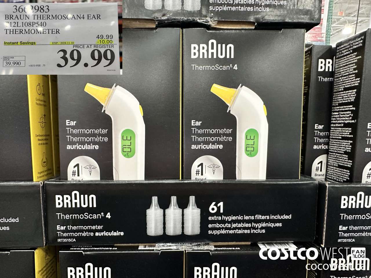 3662983 BRAUN THERMOSCAN4 EAR T12108P540 THERMOMETER ($10.00 INSTANT SAVINGS EXPIRES ON 2024-11-10) $39.99