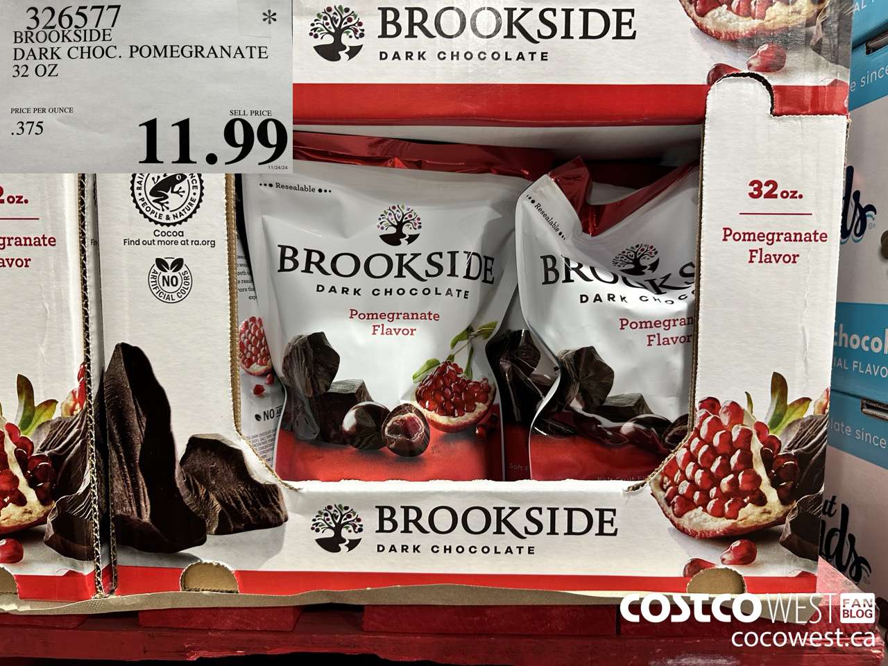 326577 BROOKSIDE DARK CHOC. POMEGRANATE 32 OZ $11.99