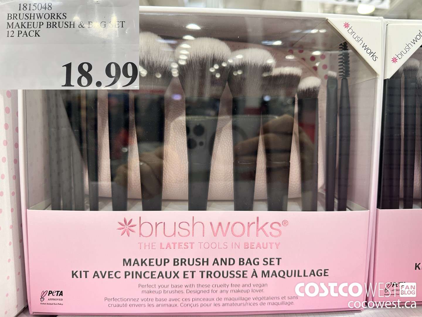 1815048 BRUSHWORKS MAKEUP BRUSH & BAG SET 12 PACK $18.99