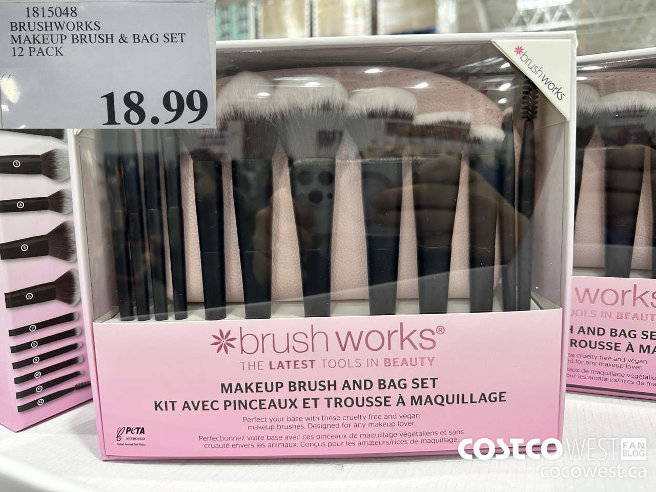 1815048 BRUSHWORKS MAKEUP BRUSH & BAG SET 12 PACK $18.99