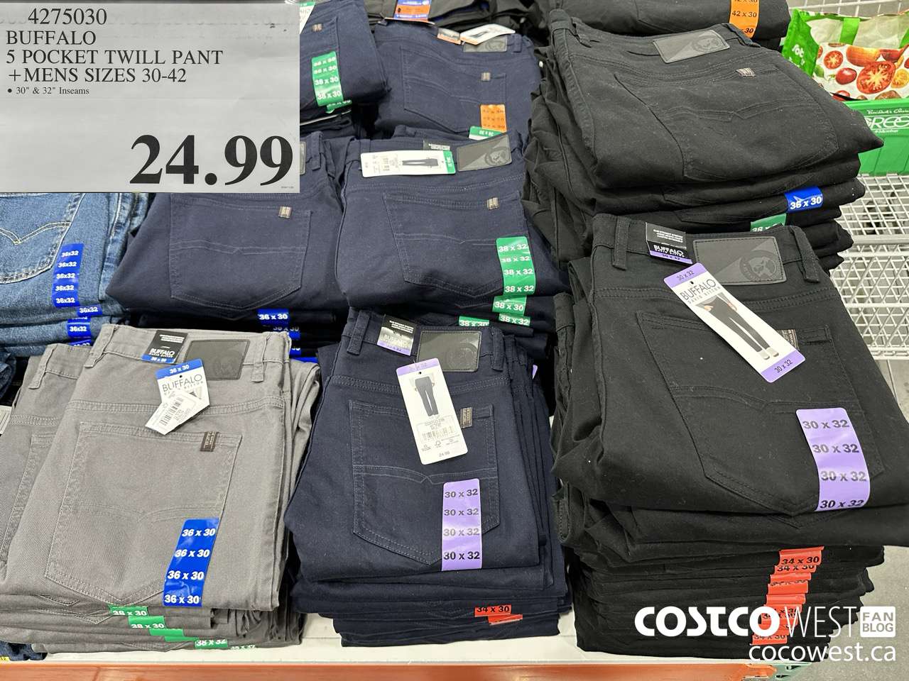 4275030 BUFFALO 5 POCKET TWILL PANT MENS SIZES 30-42 $24.99