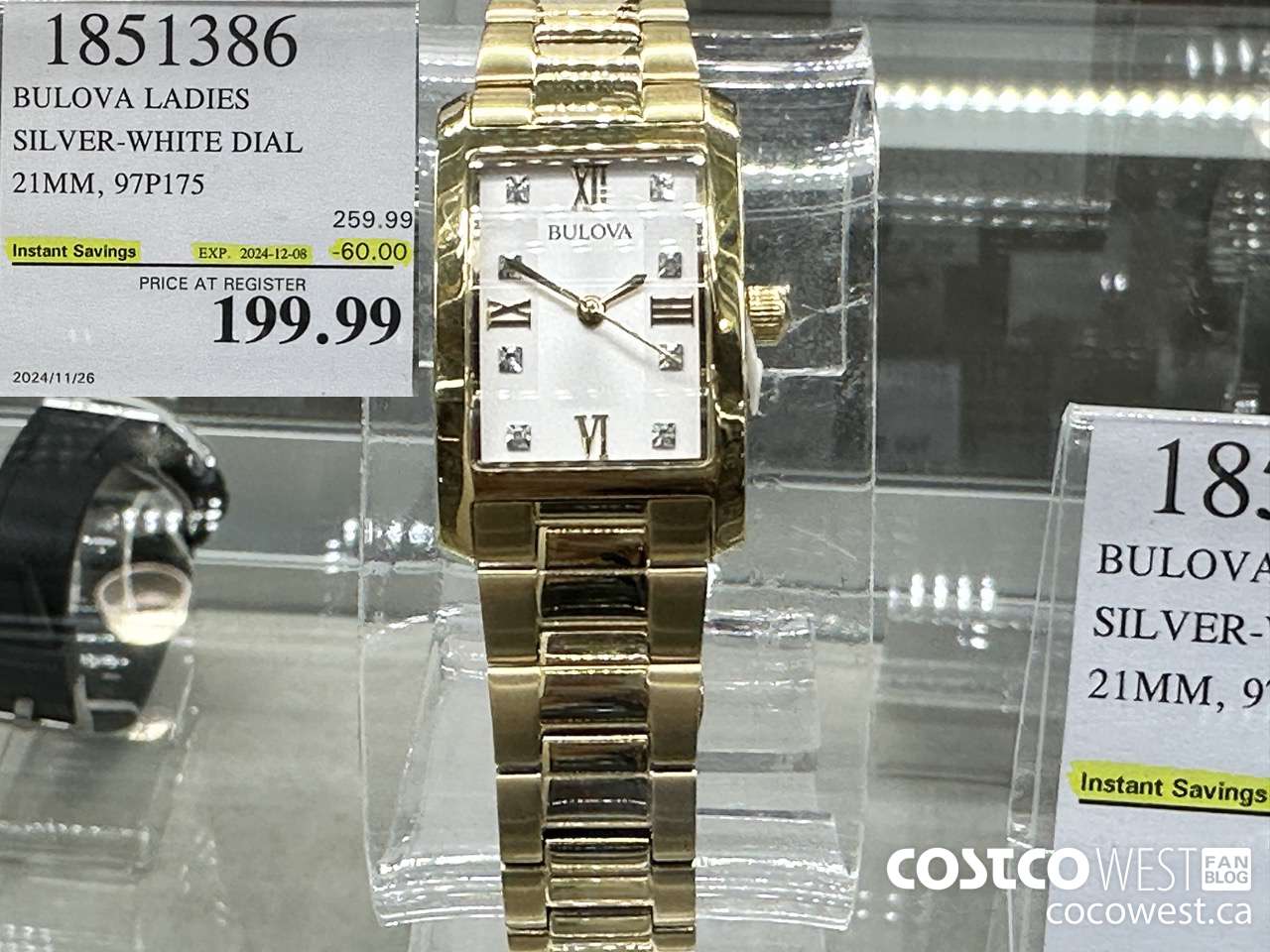 1851386 BULOVA LADIES SILVER-WHITE DIAL 21MM, 97P175 ($60.00 INSTANT SAVINGS EXPIRES ON 2024-12-08) $199.99