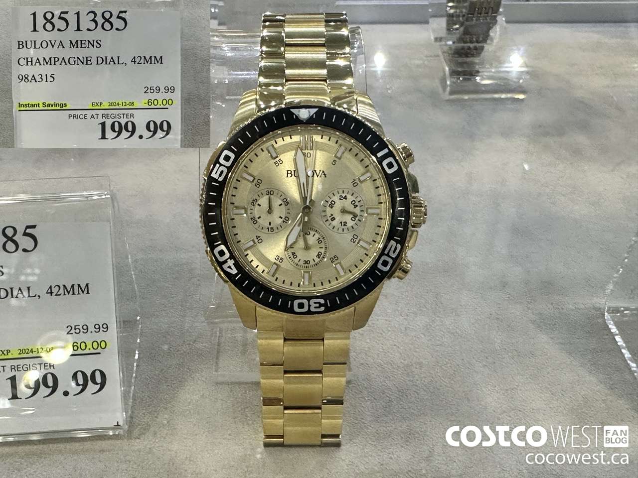 1851385 BULOVA MENS CHAMPAGNE DIAL, 42MM 98A315 ($60.00 INSTANT SAVINGS EXPIRES ON 2024-12-08) $199.99