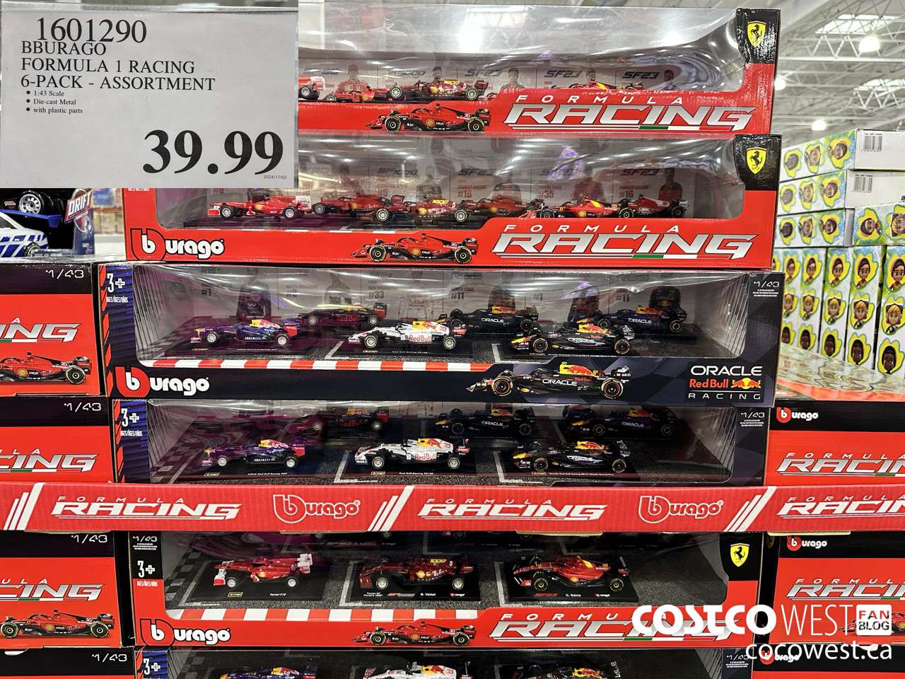 1601290 BURAGO FORMULA 1 RACING 6-PACK ASSORTMENT $39.99