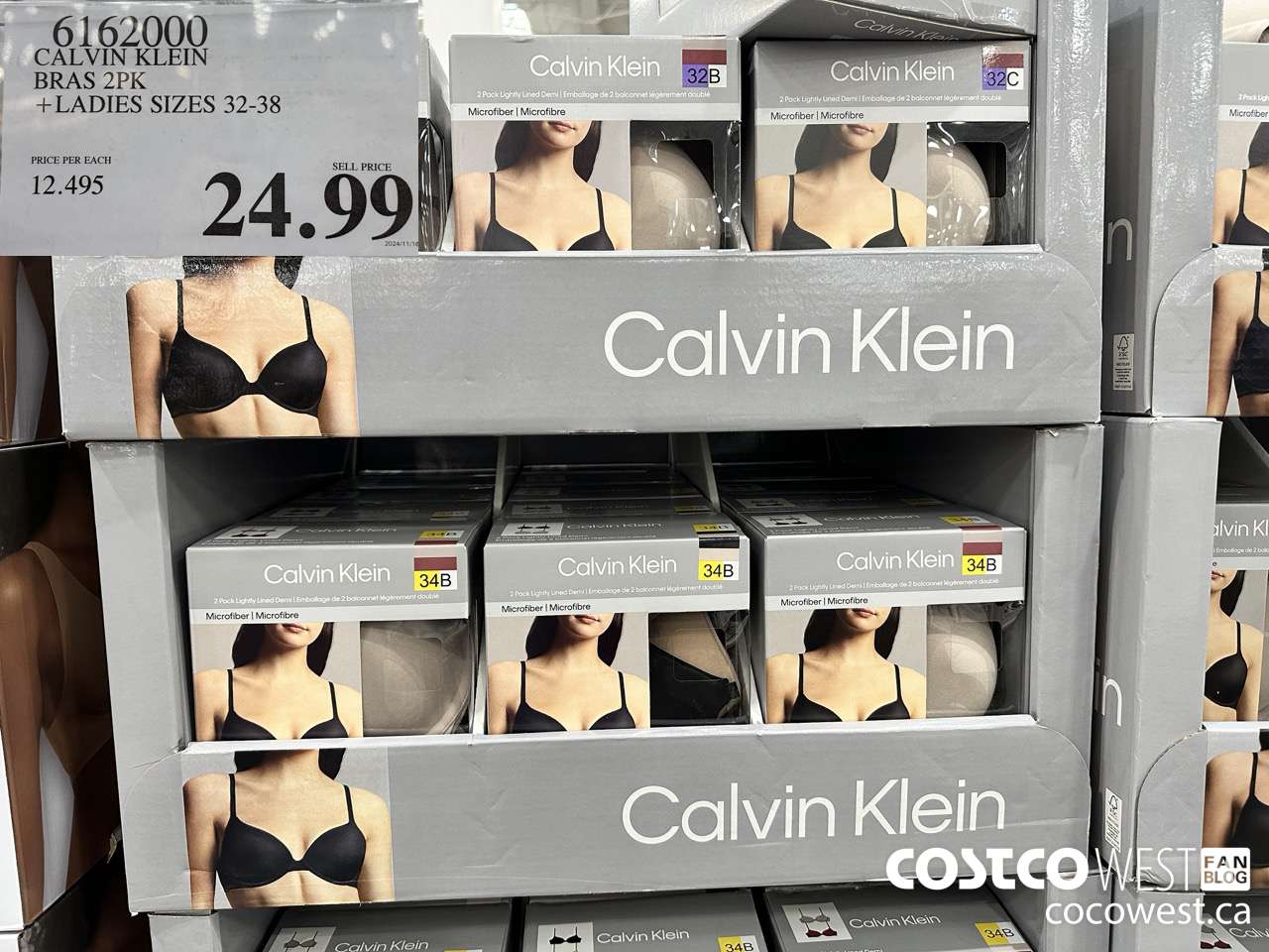 6162000 CALVIN KLEIN BRAS 2PK LADIES SIZES 32-38 $24.99