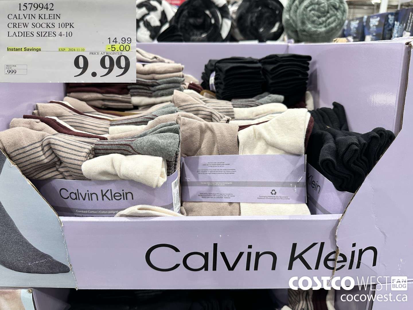 1579942 CALVIN KLEIN CREW SOCK 10PK LADIES SIZES 4-10 ($5.00 INSTANT SAVINGS EXPIRES ON 2024-11-10) $9.99