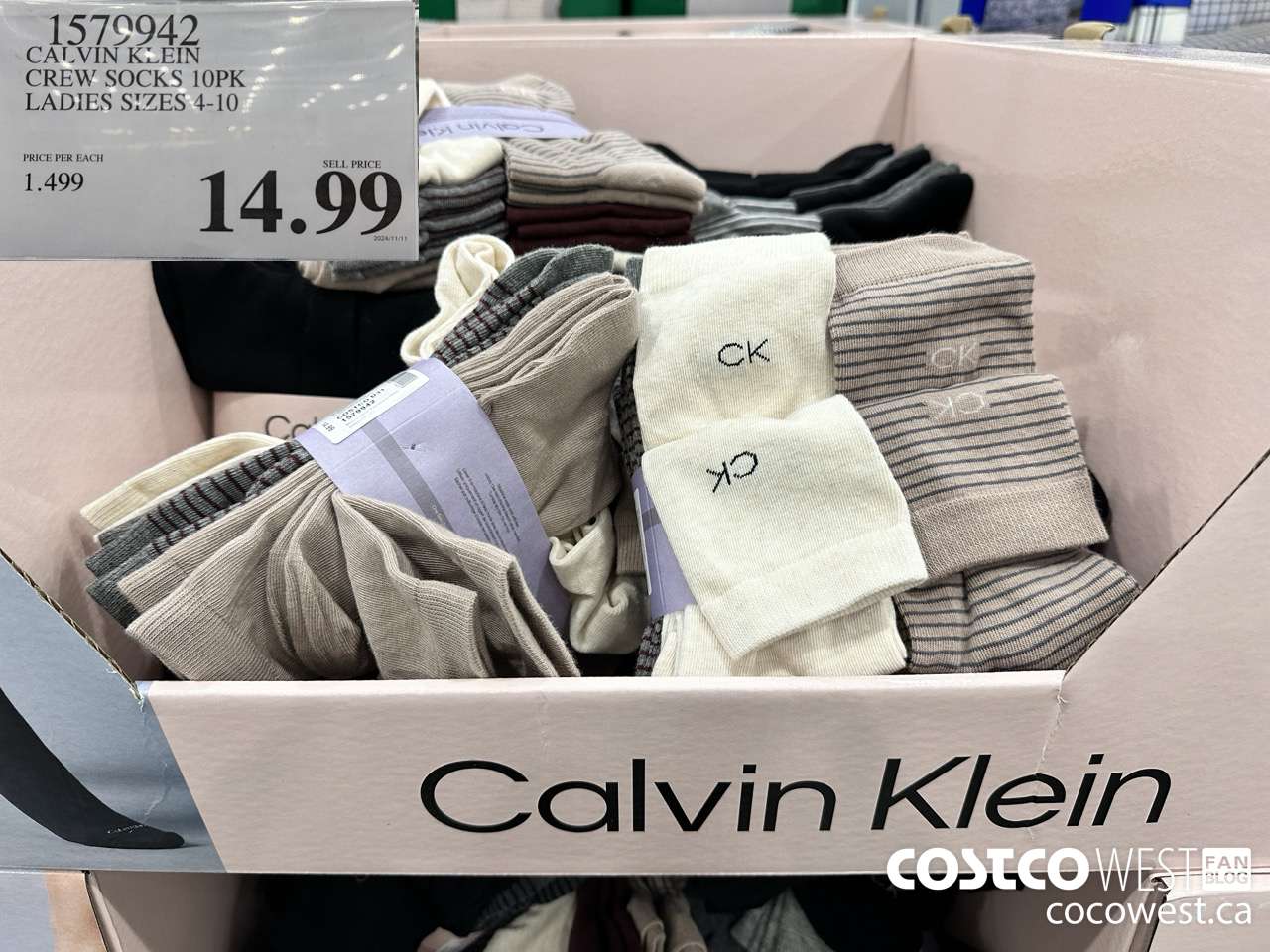 1579942 CALVIN KLEIN CREW SOCK 10PK LADIES SIZES 4-10 $14.99