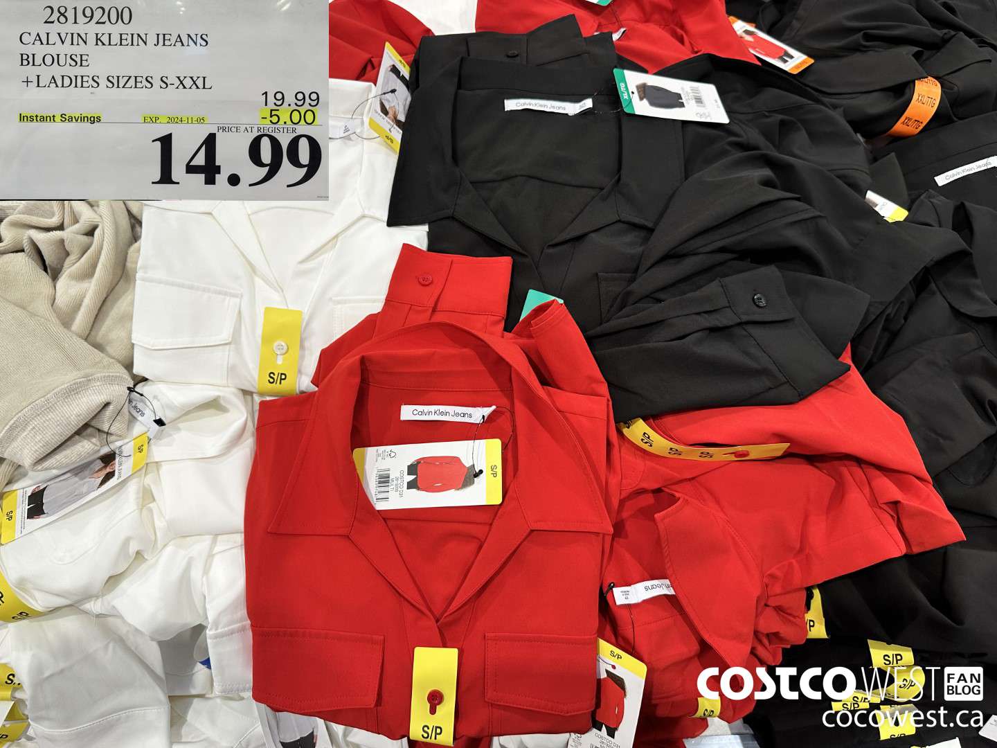 2819200 CALVIN KLEIN JEANS BLOUSE LADIES SIZES S-XXL ($5.00 INSTANT SAVINGS EXPIRES ON 2024-11-05) $14.99