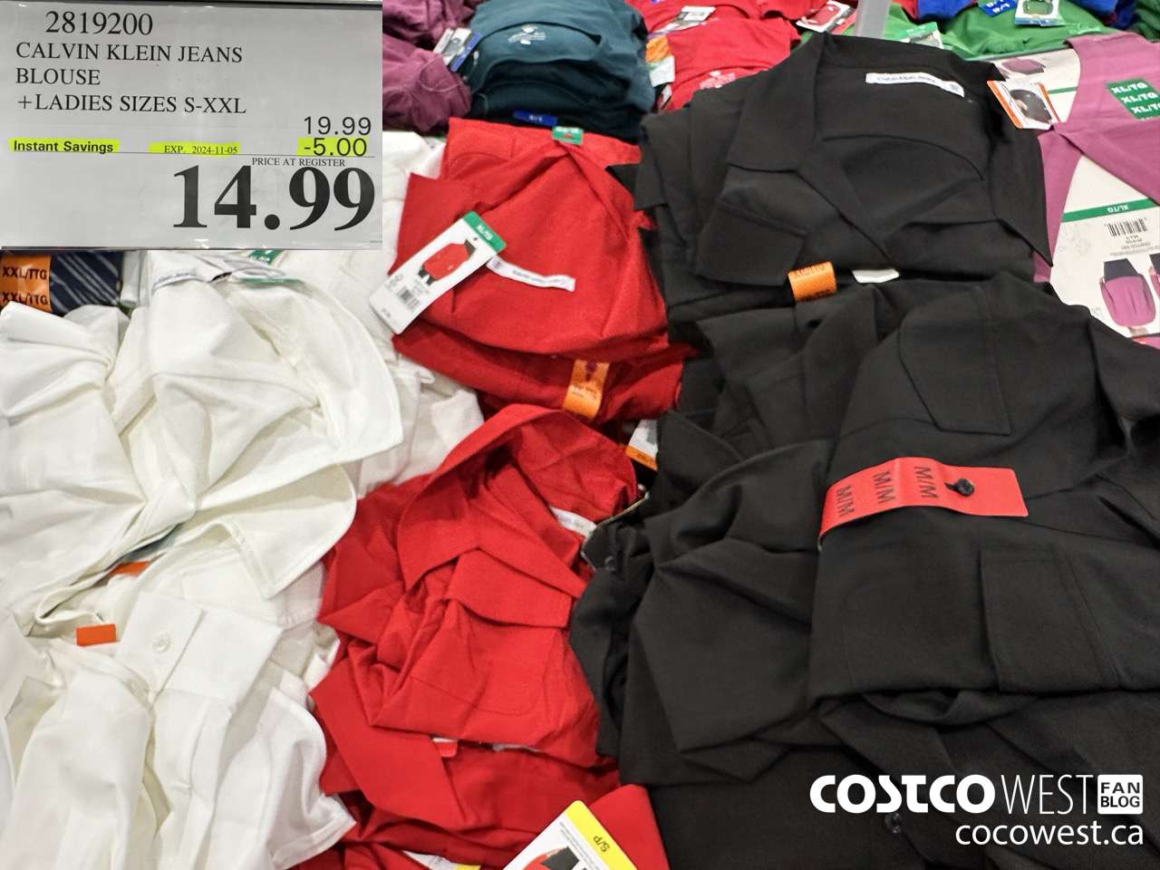 2819200 CALVIN KLEIN JEANS BLOUSE LADIES SIZES S-XXL ($5.00 INSTANT SAVINGS EXPIRES ON 2024-11-05) $14.99