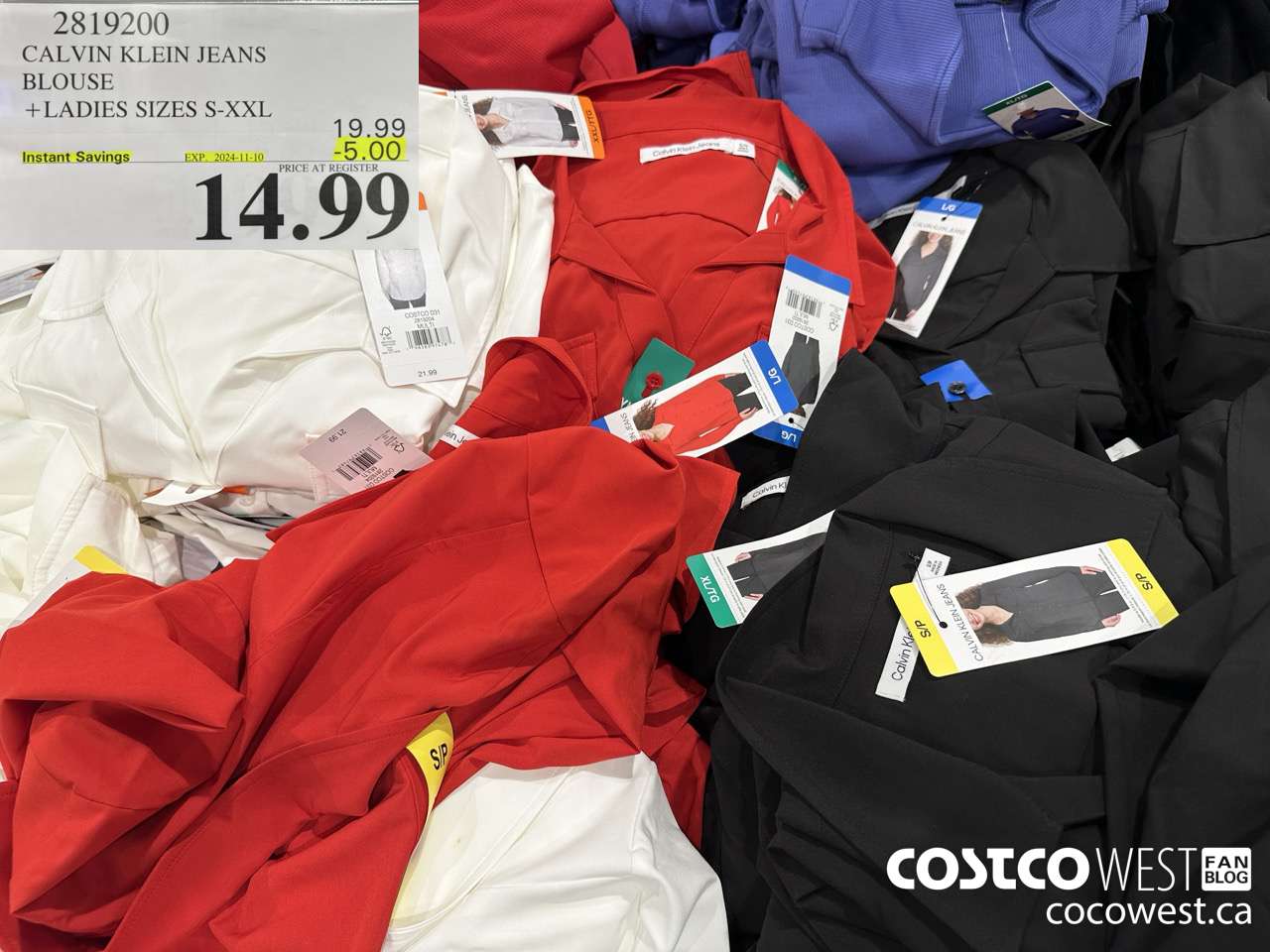 2819200 CALVIN KLEIN JEANS BLOUSE LADIES SIZES S-XXL ($5.00 INSTANT SAVINGS EXPIRES ON 2024-11-10) $14.99