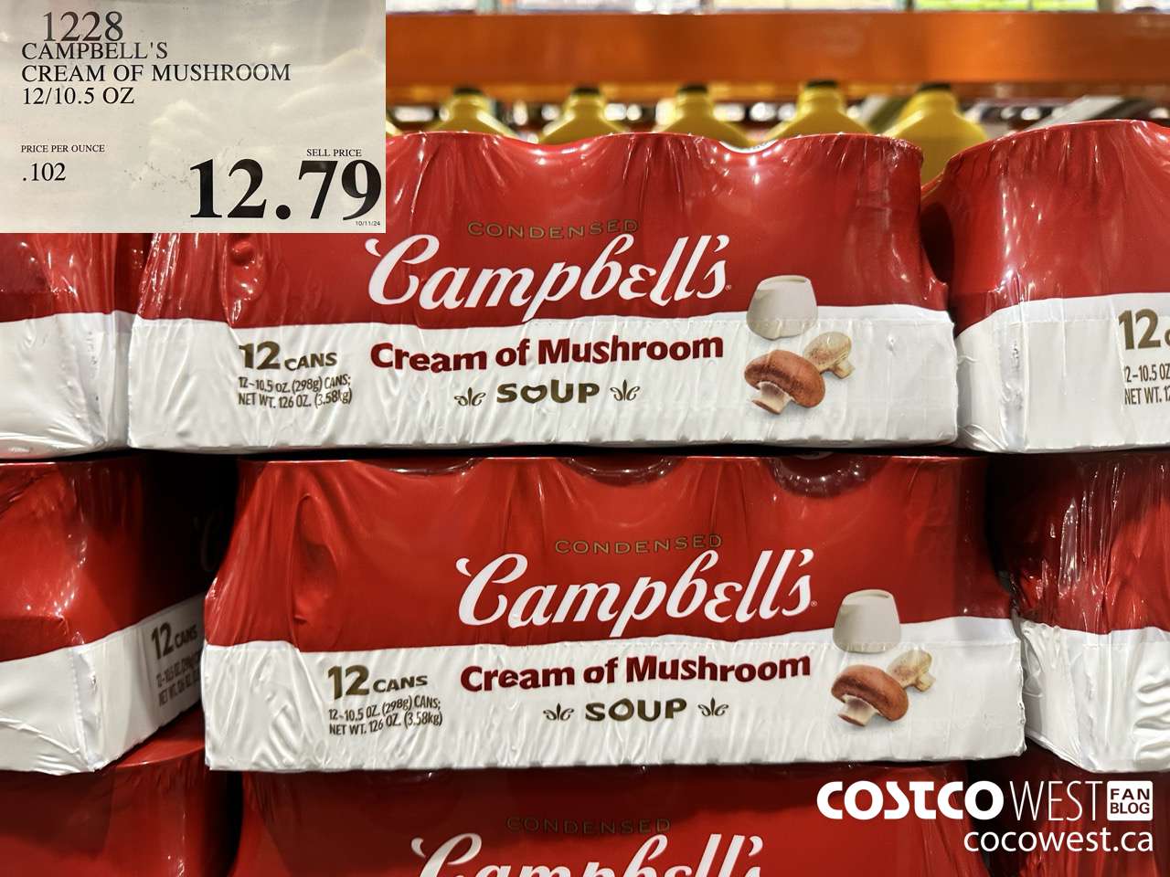 1228 CAMPBELL'S CREAM OF MUSHROOM 12/10.5 OZ $12.79